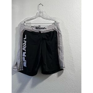 SPRAWL MMA Fusion 36 Fight Shorts WhiteBlack Mix Martial arts Cage